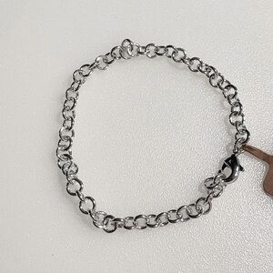 Child Size Silver Plated Chain Bracelet New With Tags